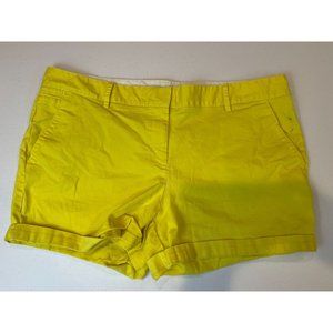 Land End Womens Chino Shorts Low Rise Slash Pocket Cotton Yellow Size 18
